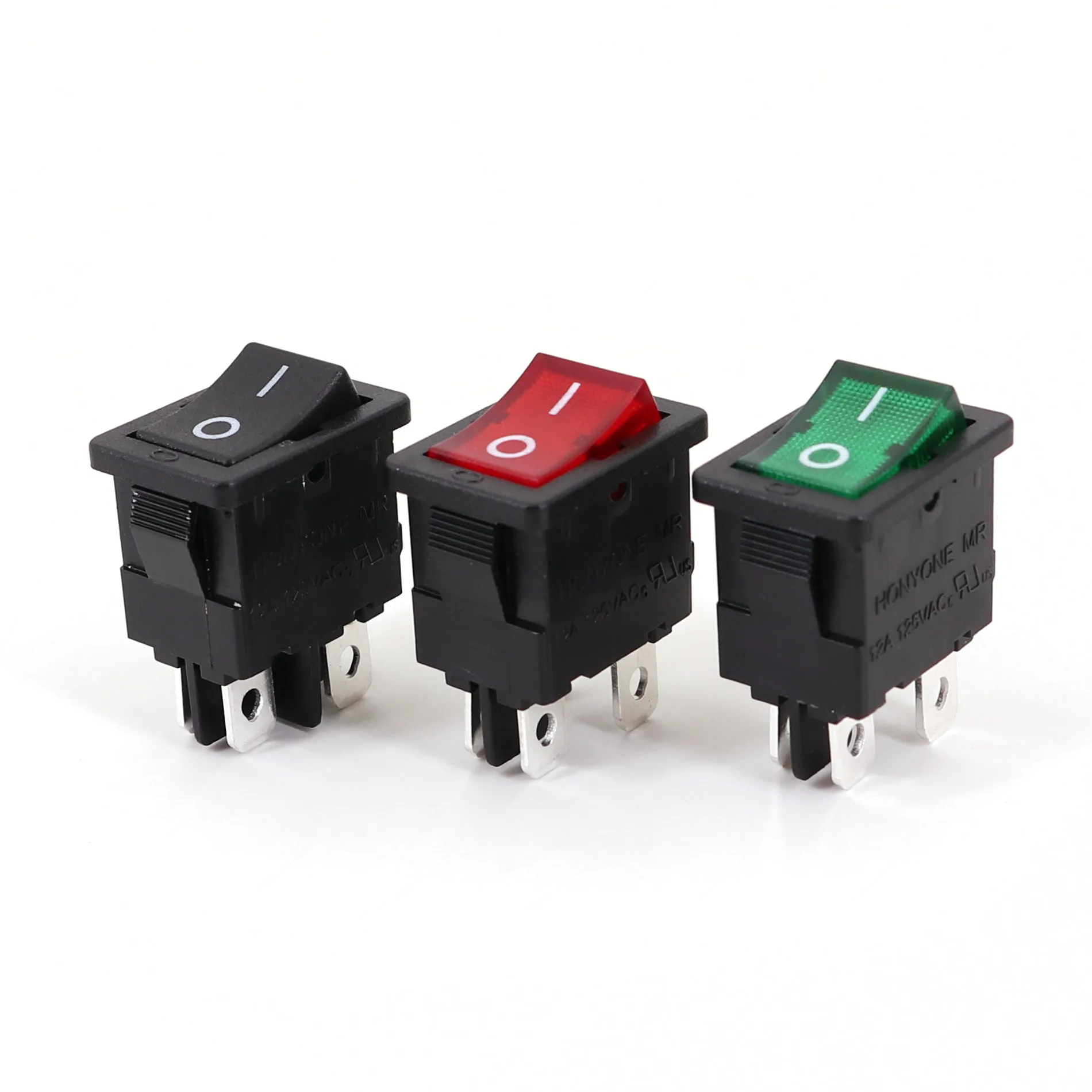5Pcs 15x21mm 4Pin ON-OFF 2 Position DPST Snap-in Mini Rocker Switch 12A/125VAC 10A/250VAC