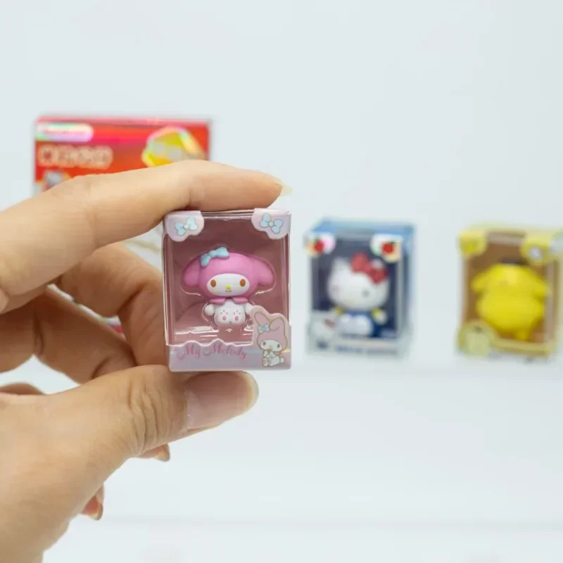 Sanrio персонажи мини-размера слепая коробка игрушки милые Hello Kitty Pochacco Pom Purin Kuromi булочка с корицей модель игрушки подарки