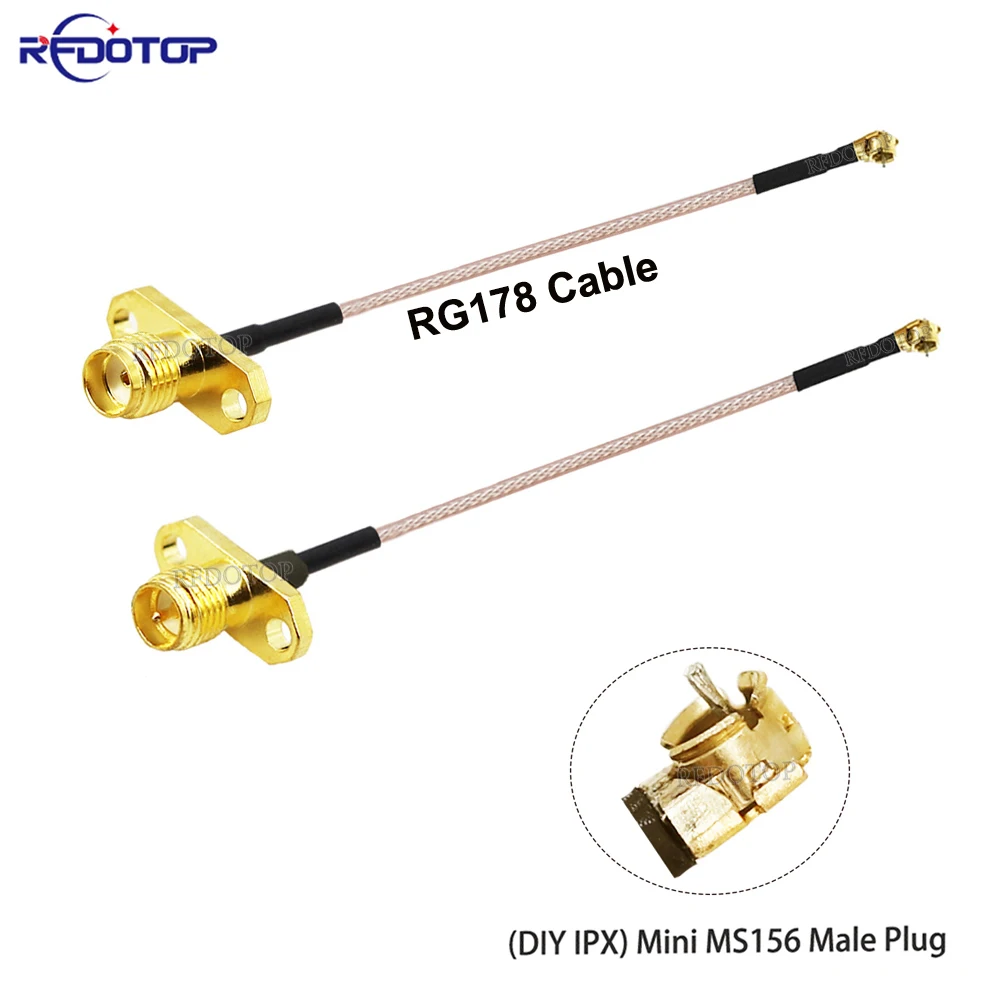 

RG178 Cable DIY IPX Mini MS156 to 2Hole SMA Female Flange Connector RF Coaxial Pigtail Extension Jumper for LTE Modem Yota LU150