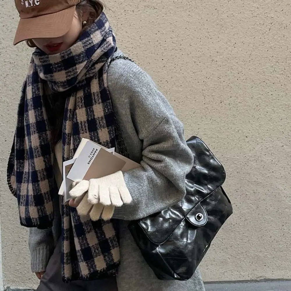 

Tassel Plaid Wool Scarf Cashmere Shawl Wool Scarves Winter Cashmere Scarves Solid Color Korean Style Scarves Cape Wraps