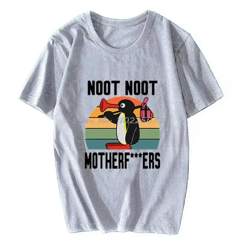 Noot Noot Pingu Kawaii Anime T Shirt Cartoon Funny Penguin Graphic Tops Women Men Casual Oversized T-Shirt Boy Girl Cute Tee