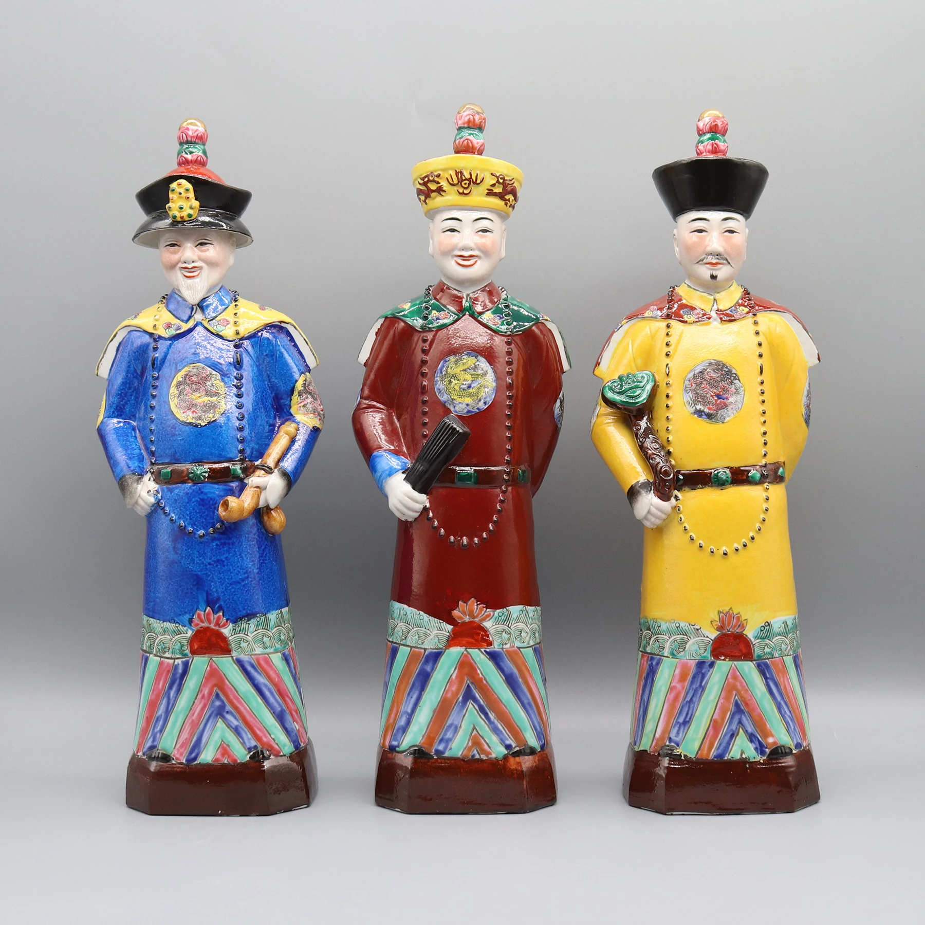 

Hand Painted Ceramic Statues of Chinese Emperors, Porlelain Figurines, Home Decoration