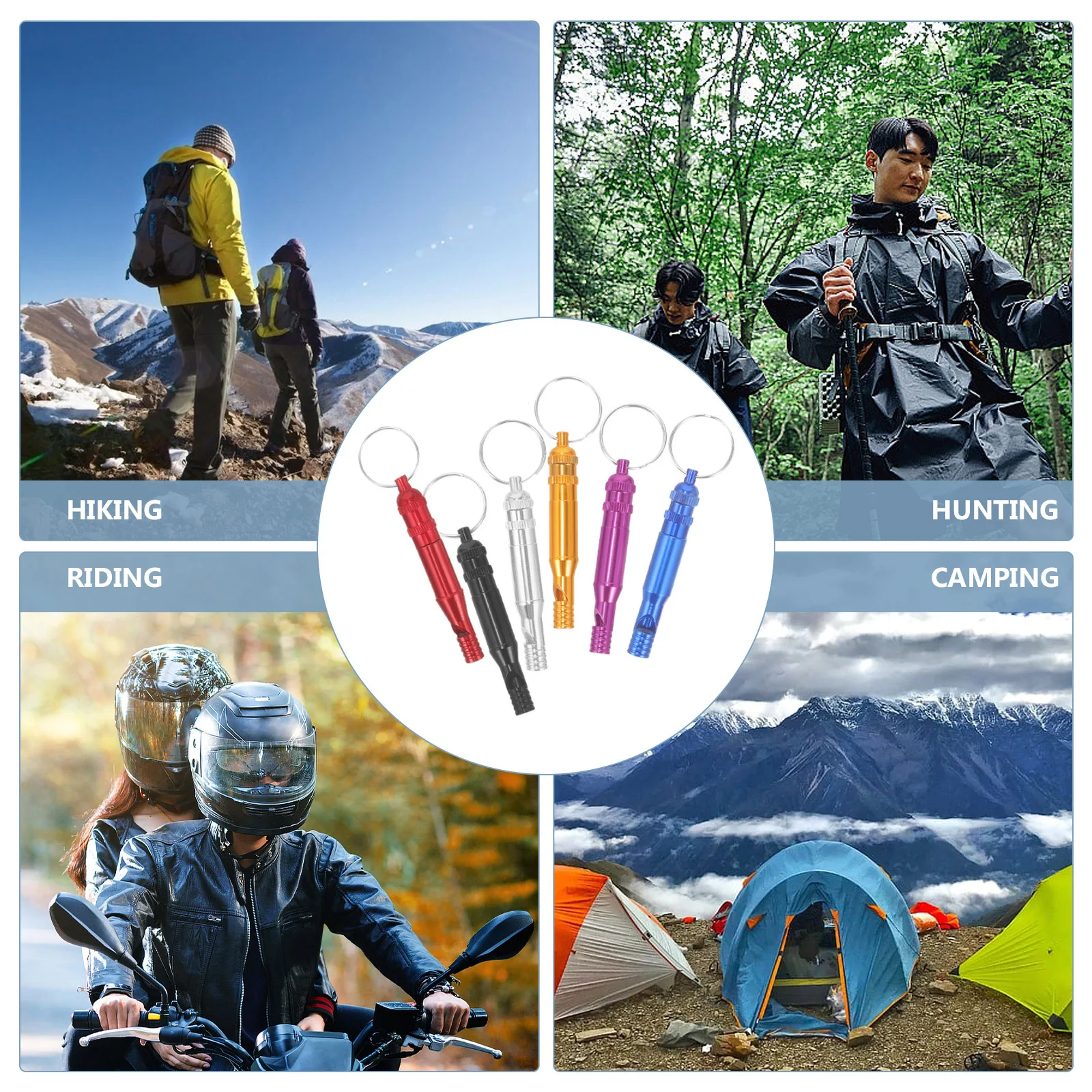 

6 шт. свисток для выживания, аварийный металлический ремесленный маленький громкий уличный свисток, походный сигнальный брелок для кемпинга