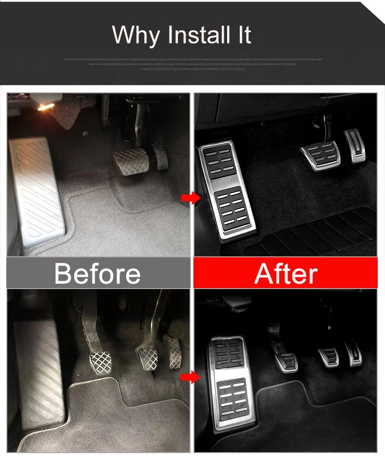 Für Volkswagen VW Polo A05 Golf A7 Passat Auto Fuß Pedale Gaspedal Bremspedal Kupplung Pedale Rest Pedale Innen Zubehör – Detail 3