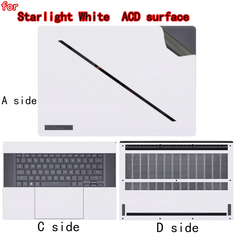 For ASUS ROG Zephyrus G16/G14 laptop body film GU405/GU606 shell film GA605/GA403 scratch resistant vinyl skin protective film