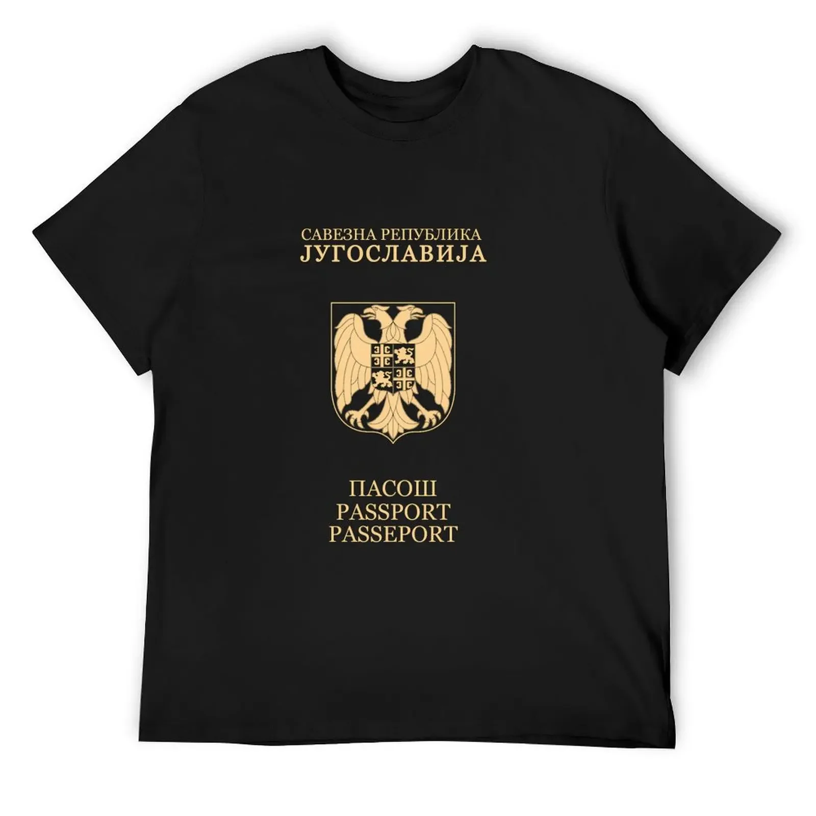 Federal Republic Of Yugoslavia Passport T-Shirt quick drying street wear mens graphic t-shirts anime