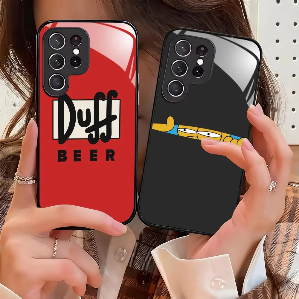 Cool fashion anime the simpsons Phone Case For Samsung S26 S25 S24 S23 S22 S21 S20 Plus Ultra Note20 Tempered Glass Case