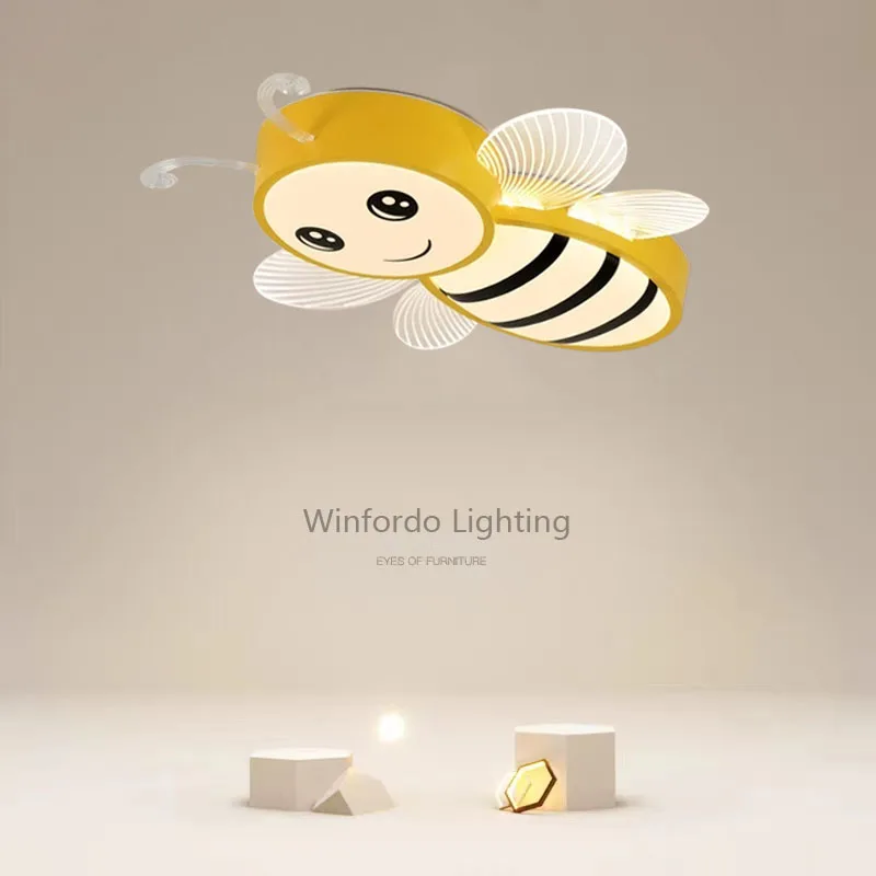 Lámpara LED inteligente de abeja para decoración del hogar, iluminación nórdica de techo regulable para salón y dormitorio