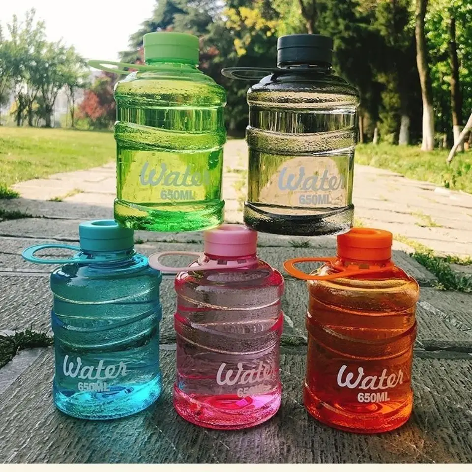 Mini Bouteille d'Eau en Plastique de 650ml, Portable, Grande Capacité, pour dehors en Plein Air, Randonnée, bug astique, Hi, E27