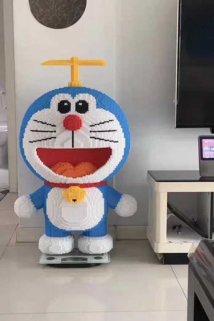 80000 elementów, bardzo trudny i bardzo duży model Doraemona do składania z klocków, trójwymiarowy model puzzle, ozdoba.