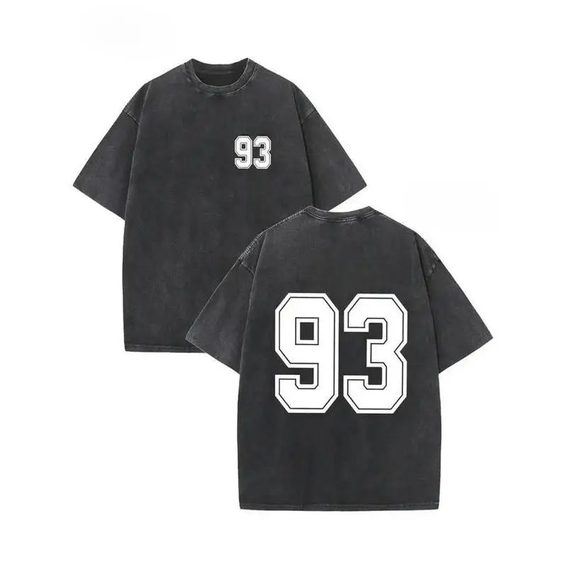 

93 Graphic T-Shirt Vintage Sports Jersey Style Oversized Tee Unisex Casual Top for Streetwear, Summer or Couple Outfit S-3XL
