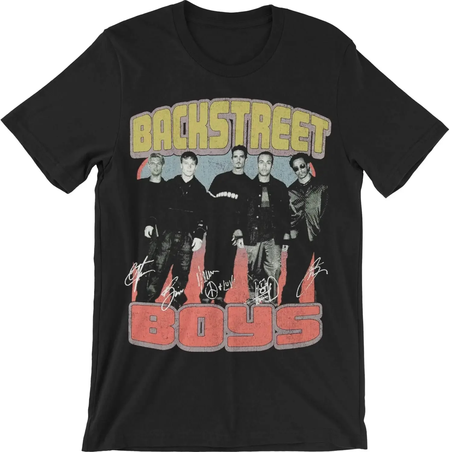 Backstreet Boys Men's Vintage Destroyed Slim-Fit Tees High Quality 100%Cotton Short Sleeve