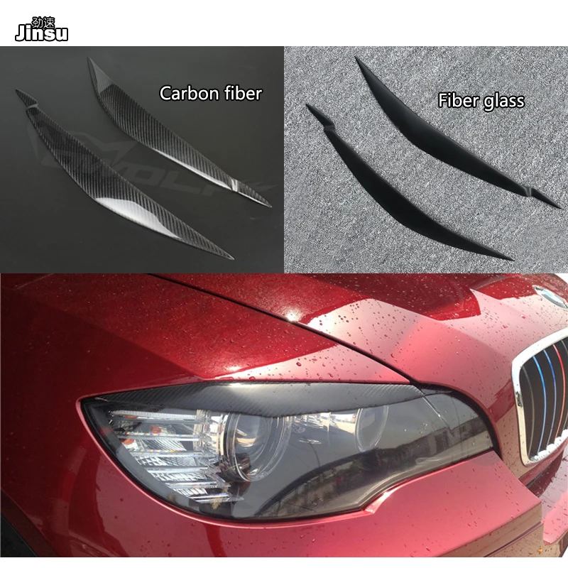 

Carbon Fiber Headlight Eyebrows Eyelids For BMW X6 35i 50i xDrive E71 Car Front Lamp Cover Sticker Fiber Glass Matt Black Primer