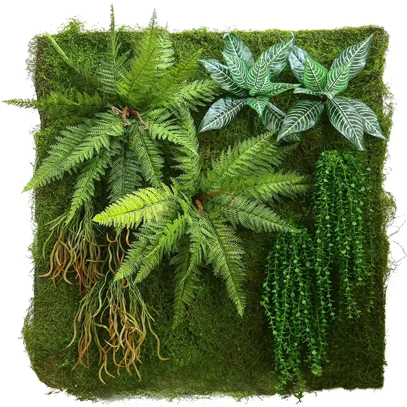 Simulation Green Leaves and Grass Foliages Artificial Wall IVY Hedge Plant with Fence Wall Grass Wall 3