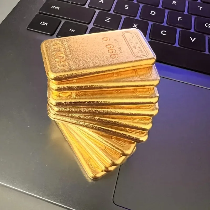 10pcs Simulated gold ingot and gold bar lucky charm figurine for attracting wealth and bringing good fortune and prosperity