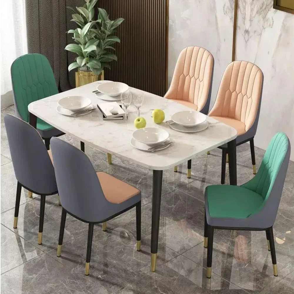 2PCs Light Luxury Dining Chair Simple Nordic Modern Coffee Leisure Backrest Luxury Nordic Dining Chair Family Restaurant Stool