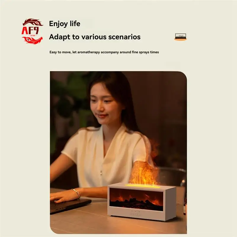 

AF90-Flame диффузор эфирного масла 3D пламя камин машина для ароматерапии красочный увлажнитель с дистанционным управлением для спальни
