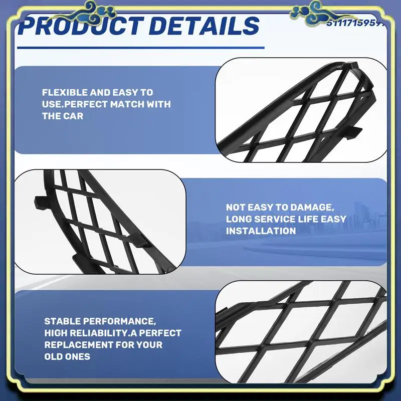 

AU16-Car Front Bumper Center Upper Grille Cover Grill Fit For BMW-X5 E70 07-14 X6 E71 E72 51117159597