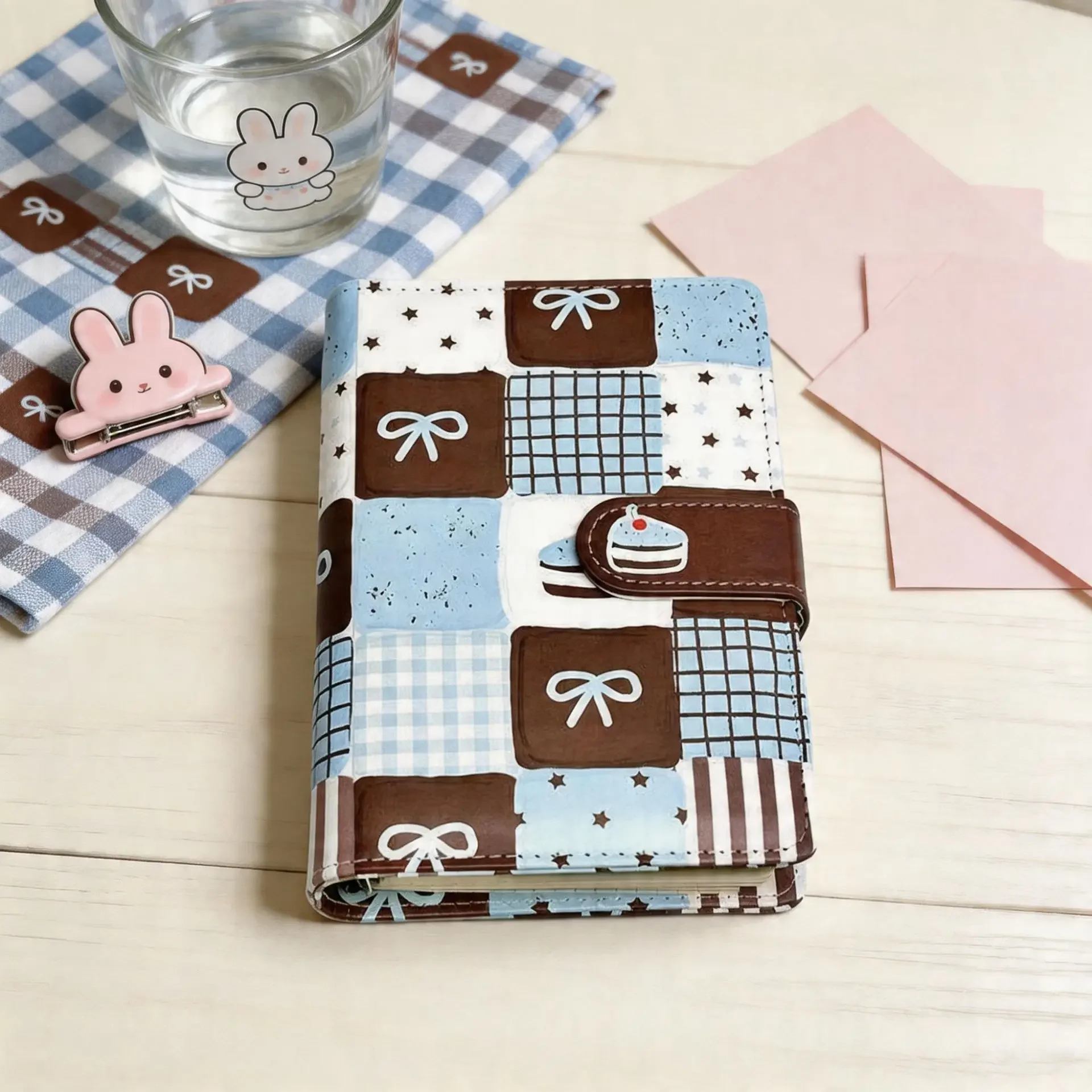 Salt Grid Pattern A6 Loose Leaf Notebook Magnetic Buckle Leather Notebook High Good-looking Student DIY Notebook Ledger Diary ﻿