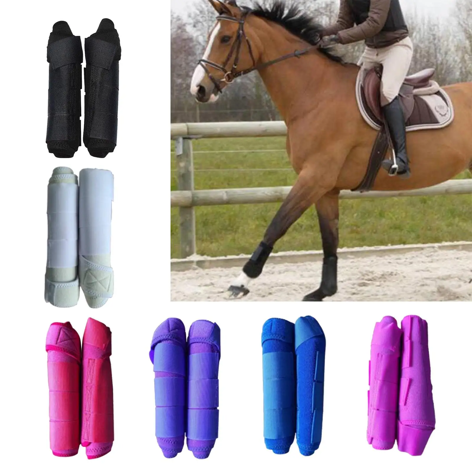 Horse Tendon Boots ive Equine Sport Boots, Horse Jumping Boots, Lightweight with Breathable Soft for Showjumping Training