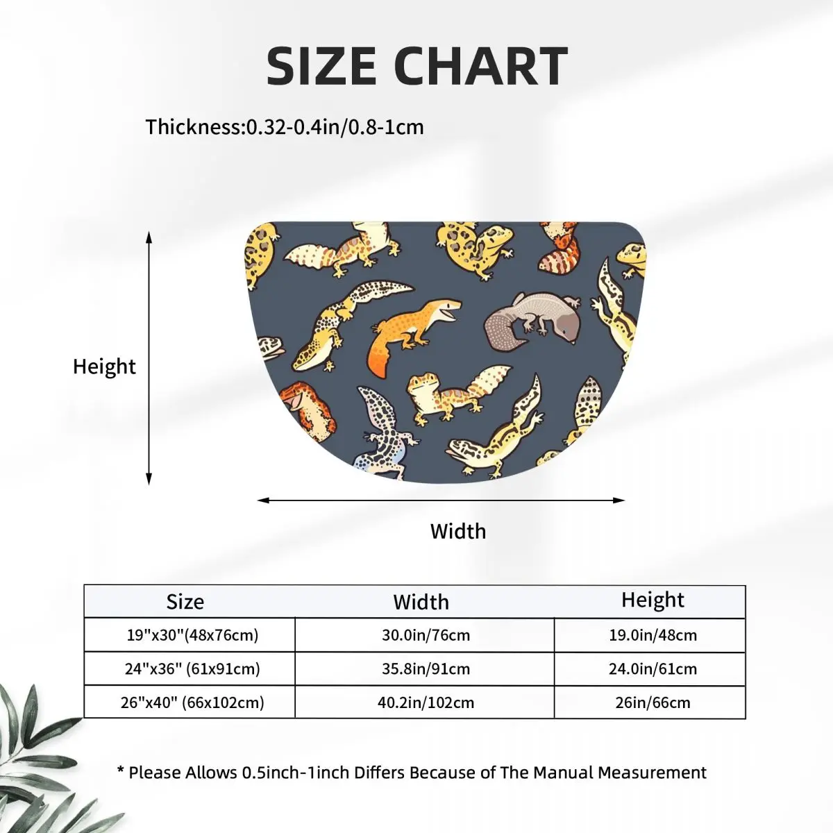 Chub Geckos In Dark Grey Soft Flannel Half Round Doormat Non Slip Bathroom Mat Absorbent Floor Carpet for Living Room