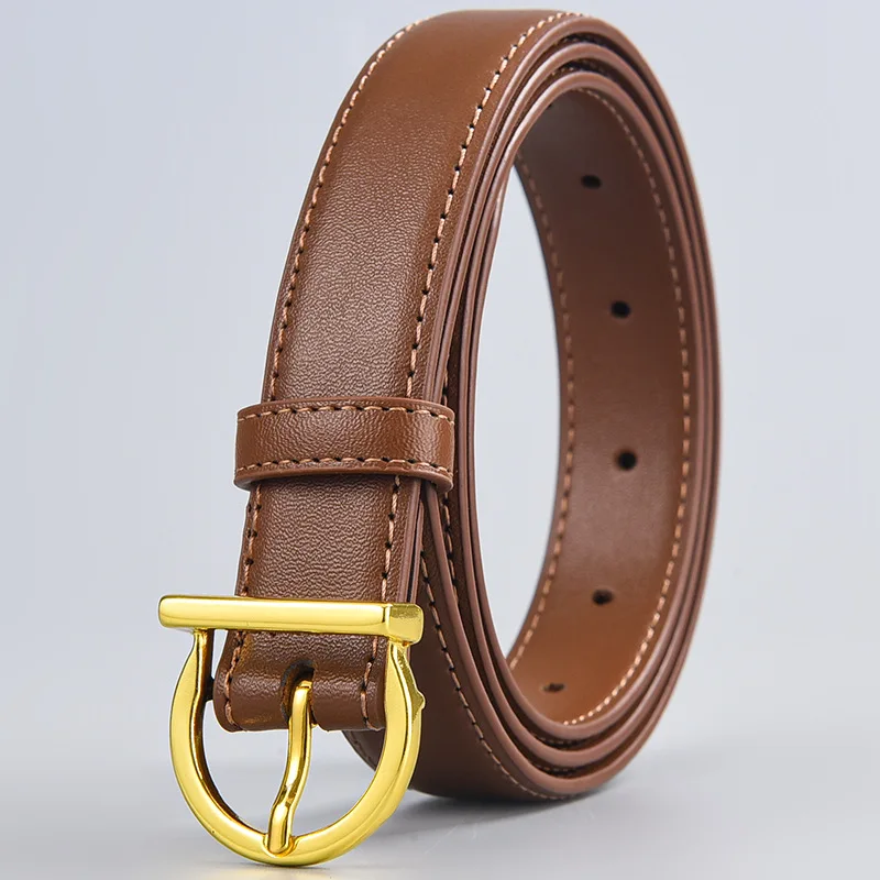 

Luxury Belt Women's Genuine Leather Needle Buckle Minimalist Belt Small Decorative Jeans Summer Versatile Fashion Belt