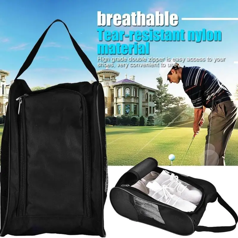 Oxford Cloth Portable Golf Shoe Bag Large Capacity Shoe Storage Dustproof Travel Organizer for Sports