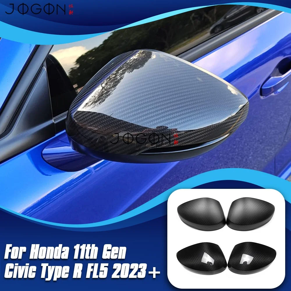 

Carbon Fiber Rear Mirror Caps Car Side Wing Rearview Mirror Cover Trim Accessories For Honda 11th Gen Civic Type R FL5 2023-2025