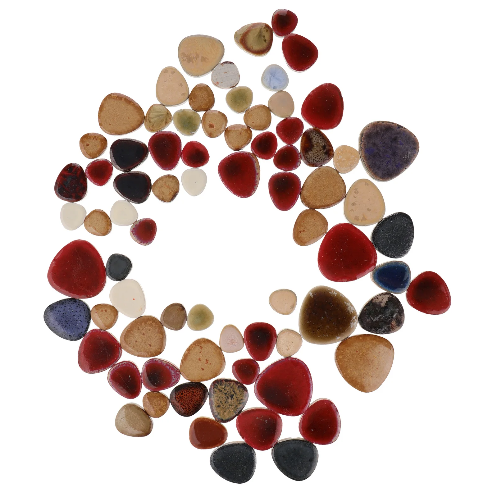 

1Set Pebble Ceramic Tile Irregular DIY Mosaic Decoration Patches Natural Handmade Durable Craft Tiles Kit Ceramic Tile