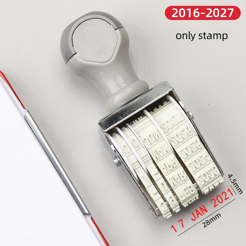 Portable English Date Stamp For Office School Bank Egg Supermarket Store Manufacture Roller Date Number Stamps DMY DD/MM/YYYY