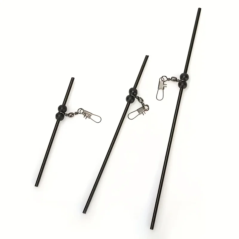 10 خرز أسود مزدوج لتحديد المواقع لقضبان الصيد - موصل توازن التغذية، ملحقات معدات صيد الأسماك البلاستيكية المتينة لـ P