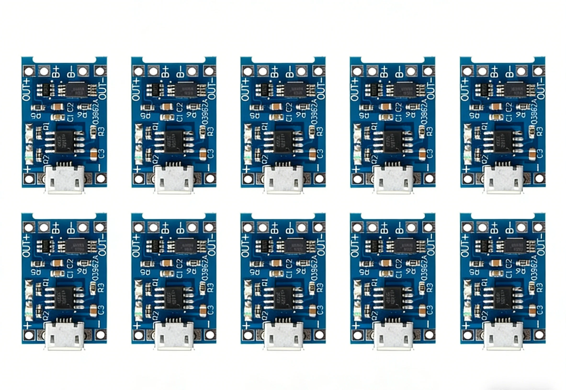 10PCS 18650 Lithium Battery Charging Board TP4056 Mini/Micro USB Charging Board 5V 1A with Protection Charge Module