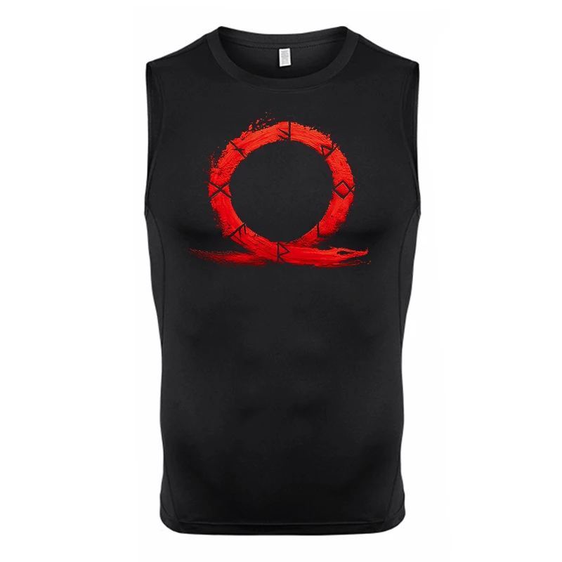 Ärmelloses Kompressionsshirt mit Totenkopf-Flügel-Print für Herren, sportliche, schnell trocknende Tanktops, Fitness-Workout-Lauf-Baselayers, Unterhemden – Detail 17