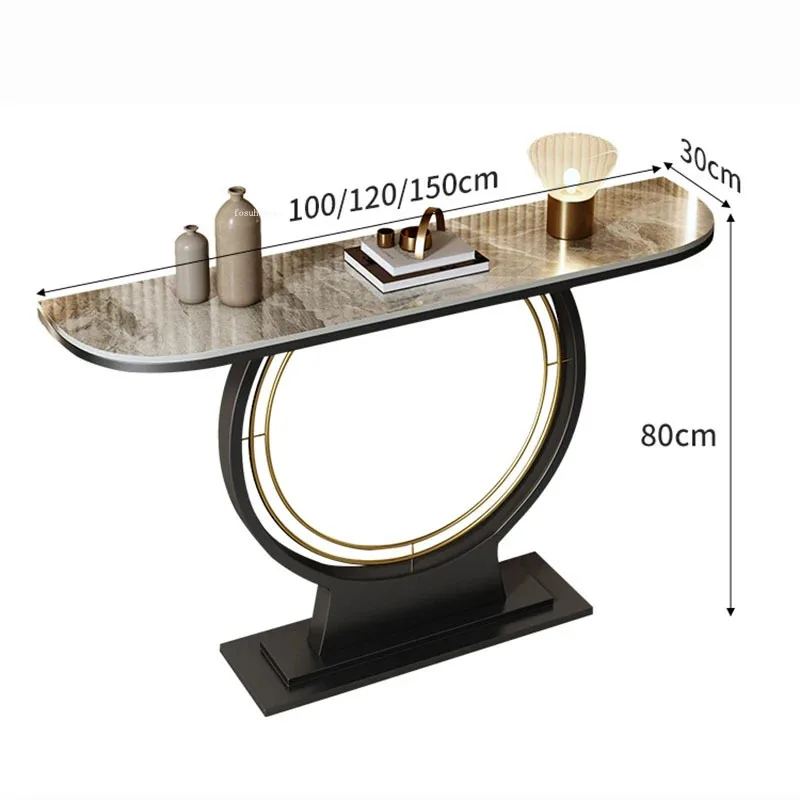 Итальянская шиферная консоль, столы, мебель для гостиной, консоль для входа, креативный прилегающий к стене полукруглый входной стол