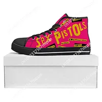 Sex Pistols Punk Rock Band High Top High Quality Sneakers Mens Womens Teenager Canvas Sneaker Casual Custom Made Shoes DIY Shoe
