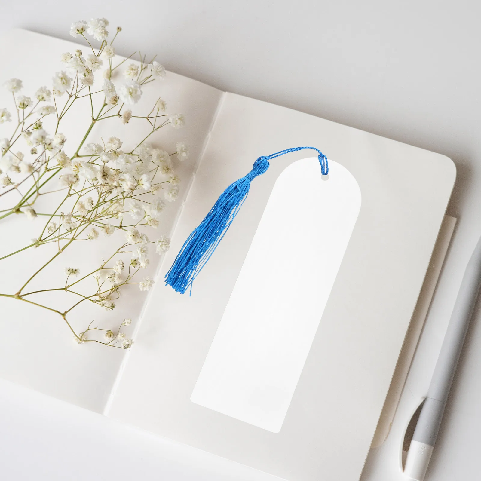 

20 Transparent Acrylic Bookmarks Colorful Tassels 5 Styles DIY Craft Blank Bookmark Clear Pendant Page Marker Reading Gifts