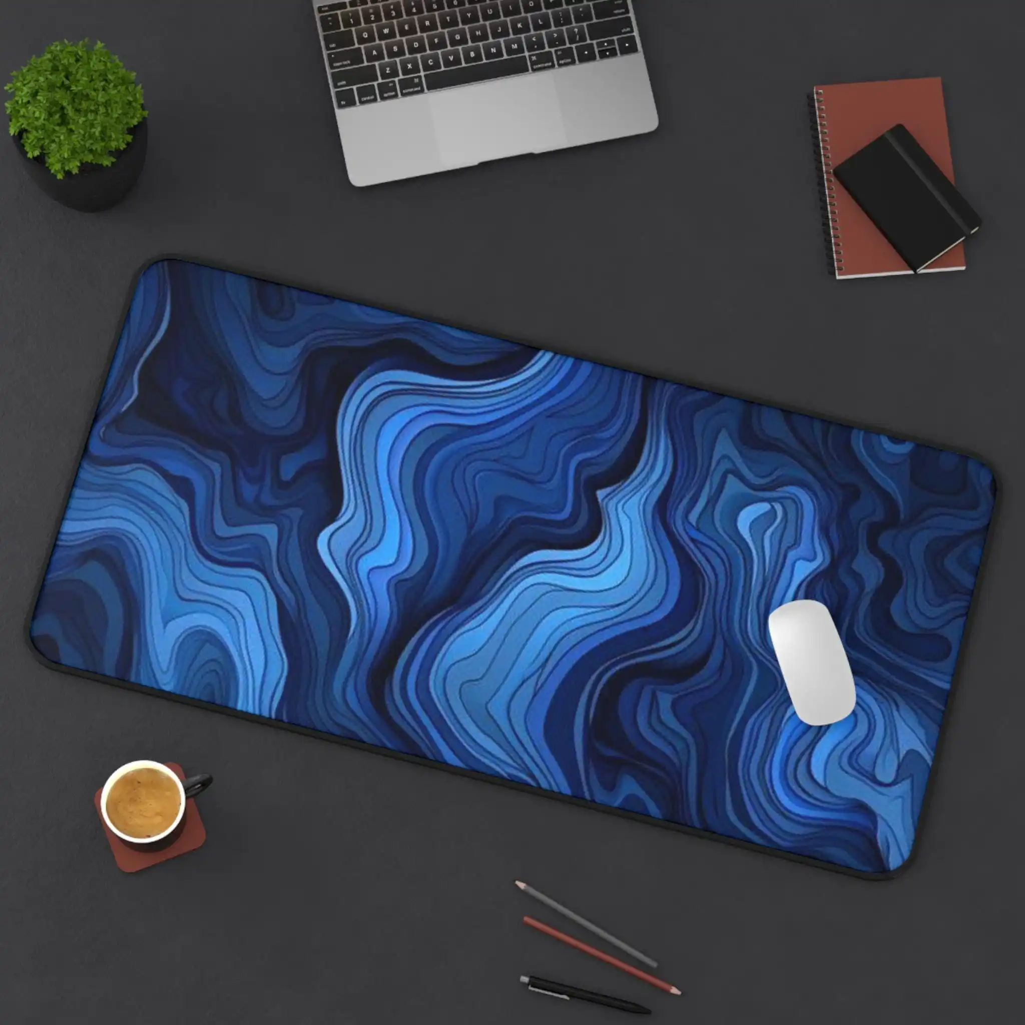 

Blue Abstract Mouse Pad,marble Swirl Office Mousepad,abstract Wave Office Desk Mat,modern Minimalist Office Decorative Mouse Pad