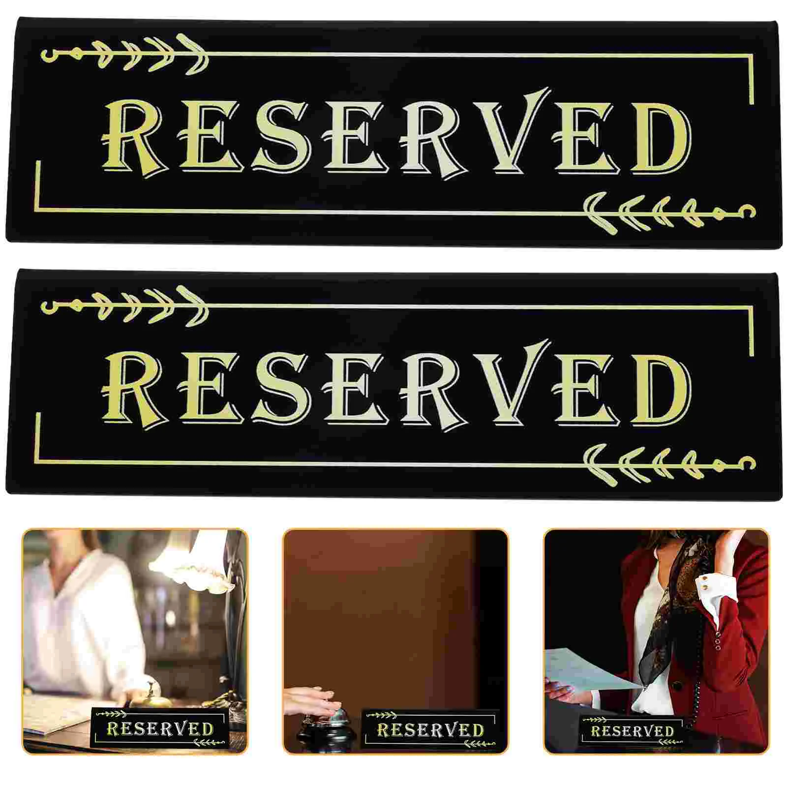 2 Pcs Inverted Triangle Card Table Reserved Logo Bar Sign Set up Chair Signs Acrylic