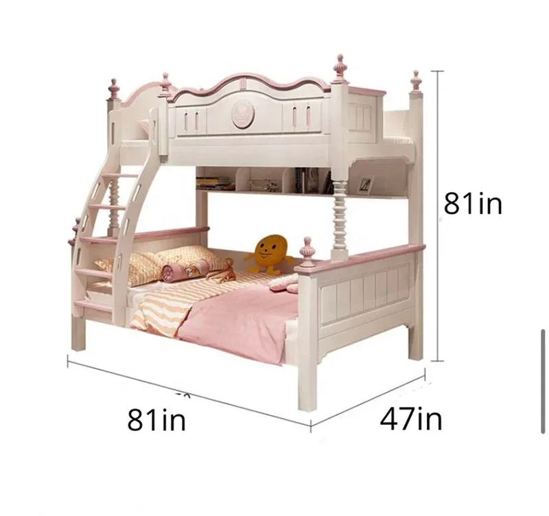 Castle Princess children beds girl bunk kids bed set furniture for girls pink bedroom furniture with slide