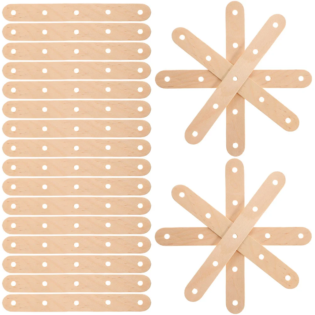 150 Pcs Handmade Materials Popsicles Craft Supplies Popsickle Sticks Wood for Waxing Puzzle with Holes Wooden DIY Crafts