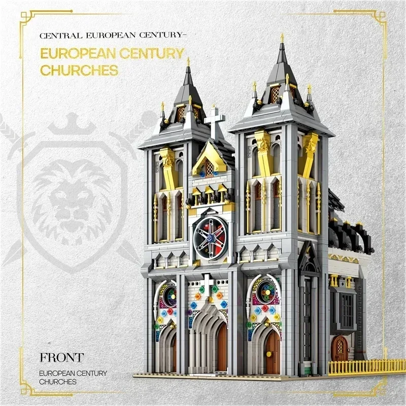 3228PCS Middeleeuwse Kerk Bouwstenen Europese Street View Building MOC Bricks Model Desktop Decoratie Speelgoed Voor Kinderen Gift