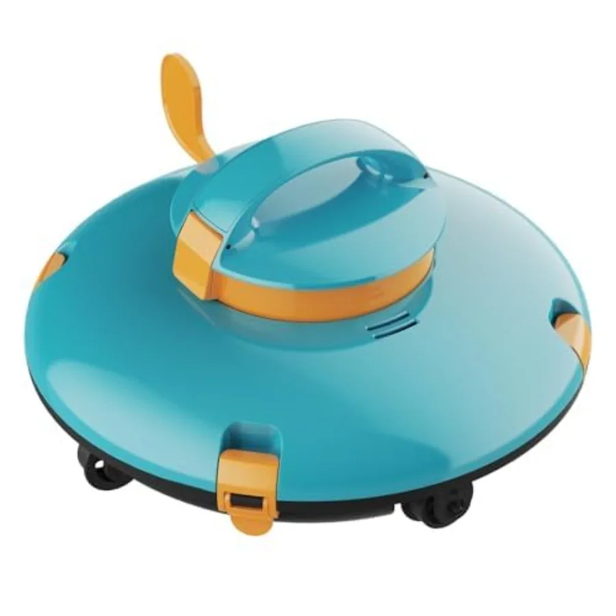 Above Ground Pool Vacuum: Orange Cordless Robotic Cleaner with 40W Suction 70-Min Runtime Obstacle-Crossing Auto-Parking for Fl