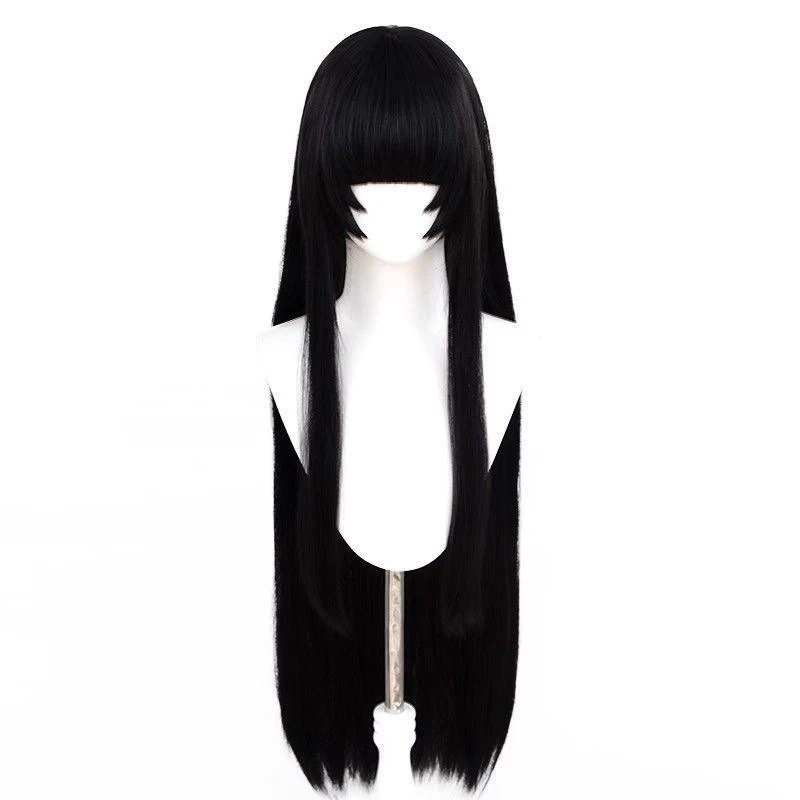 100 cm Nero Lungo Rettilineo Donna Capelli Simulati Primi Sette Storie Strane Principessa Parrucca Cosplay Indossare Quotidiano Appuntamento Capelli Pieni