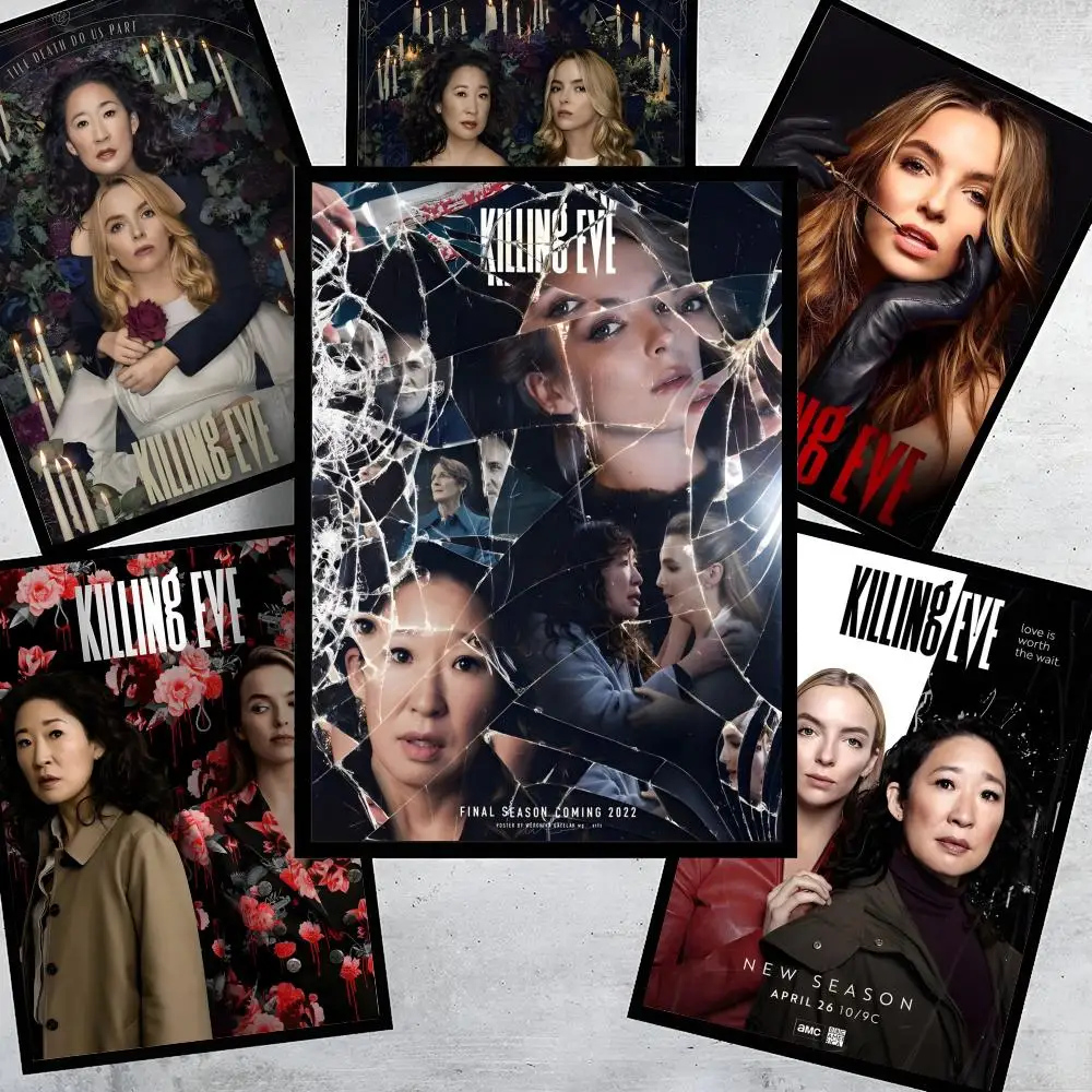 

American TV Show K-Killing Eve Poster HD Art Stickers Self-Adhesive Painting Home Decor for Bedroom Living Room Wall Decals Gift