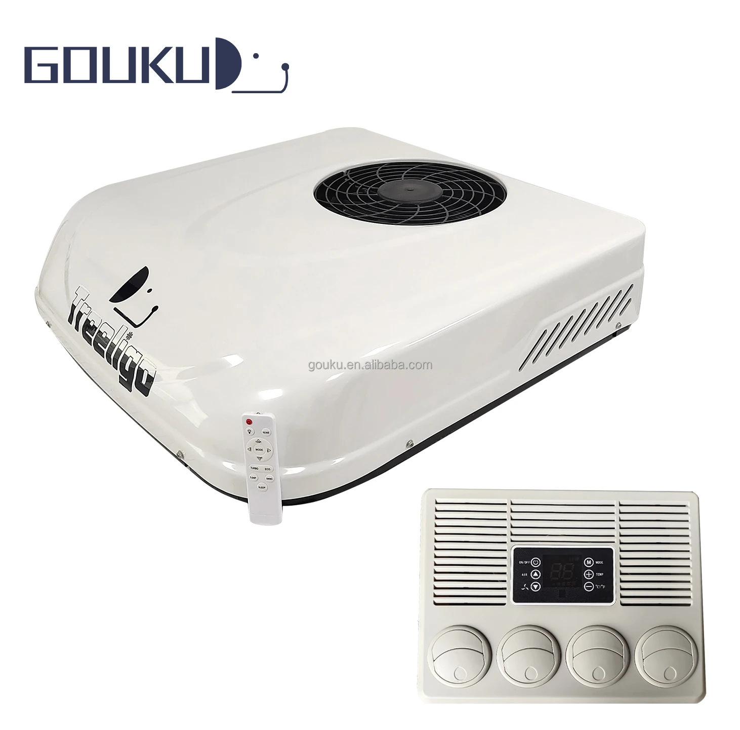GOUKU Ultraslim Thin Electric 12v 24v Rv Roof Top Truck Caravan Van Campervan Motorhome Air Conditioner