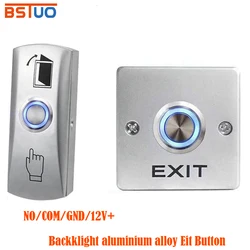 Z53LS Backlight Aluminium Alloy Waterproof Door Exit Button Release Push Switch For  Access Control kits Electric Lock Opener