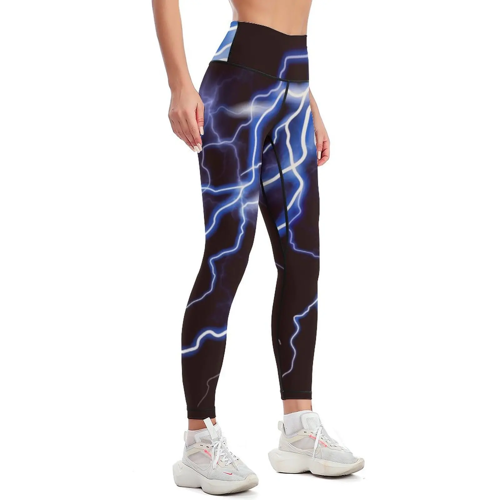 Blue Thunder Colorful Lightning graphic Leggings Sports pants woman high waist Womens Leggings