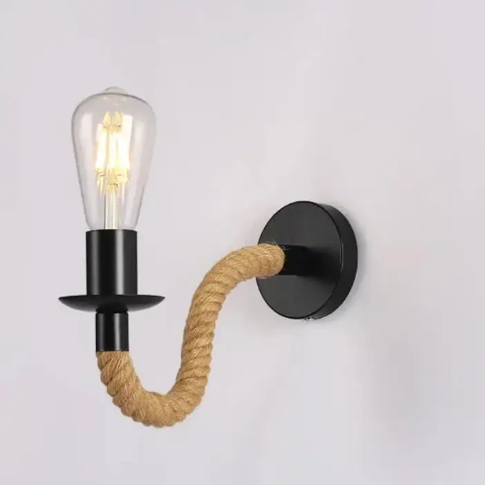 

American Hemp Rope Wall Lights Retro Industrial Style Edison Creative Country Restaurant Coffee Shop Bar Aisle Wall Lights