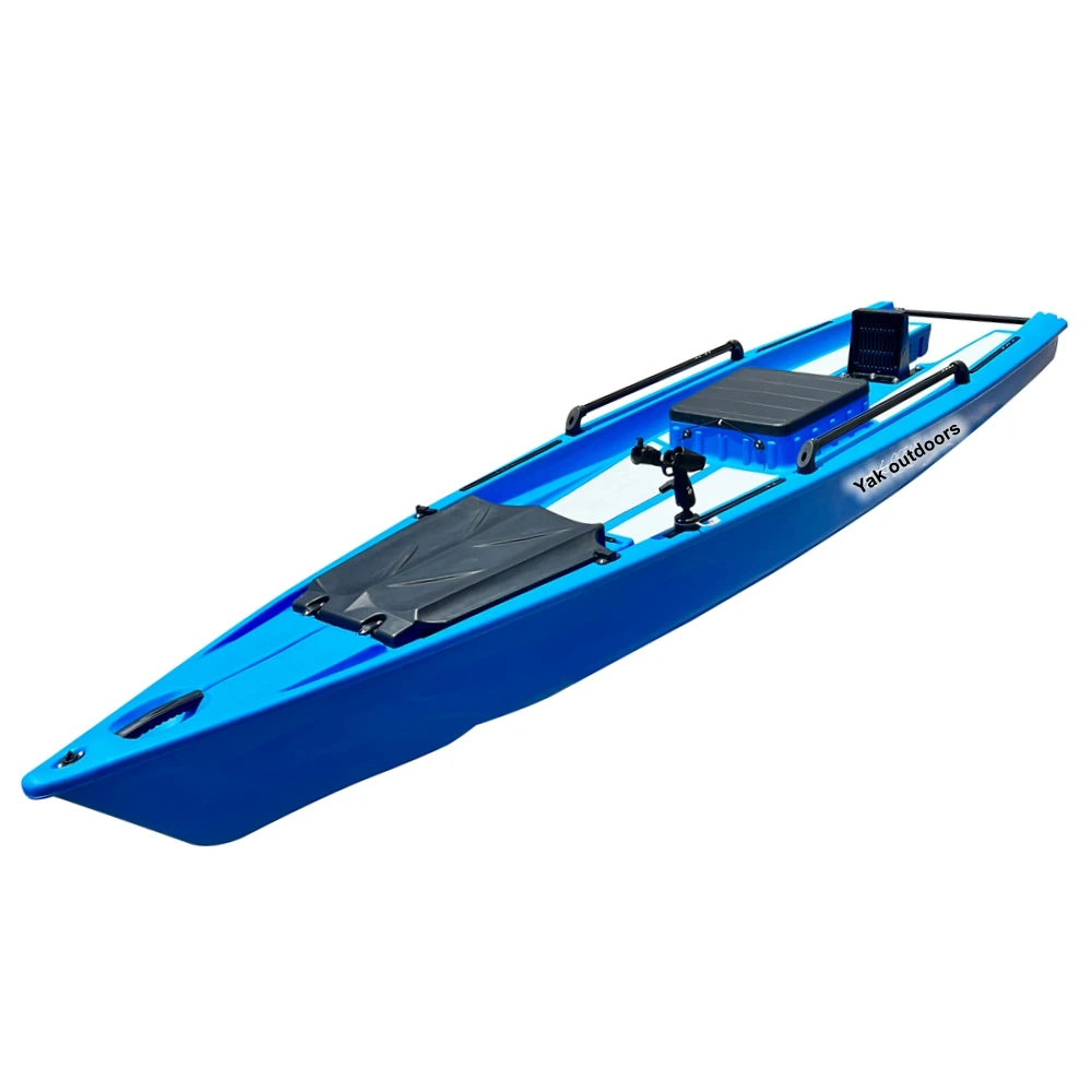 Yak 13ft Solo Skiff Sea Kayak Motorized HDPE Eco-Friendly High-Speed Rowing Boat Big Storage Maneuverability Performance Design