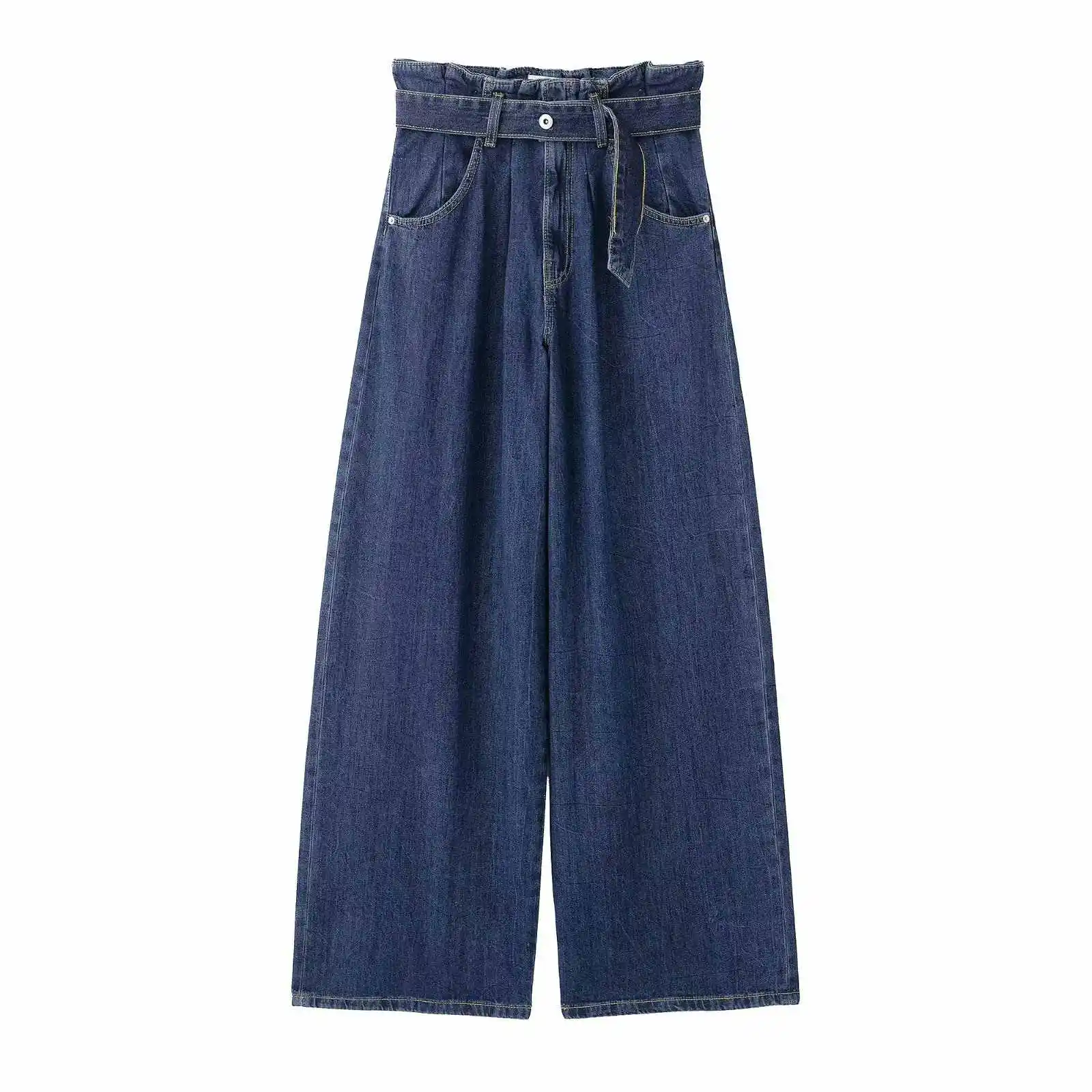 

Vintage High Waist Wideleg Pants For Women Straight Leg Solid Color All Match Jeans Spring Daily Commuting Trousers